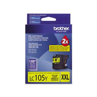 Brother LC105Y original ink cartridge, super high capacity yield, yellow, 1200 pages