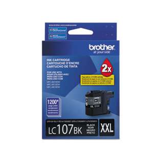 Brother LC107BK original ink cartridge, super high capacity yield, black, 1200 pages