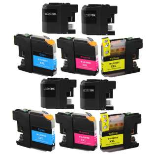 Compatible Brother LC207, LC205 ink cartridges, super high capacity yield, 10 pack
