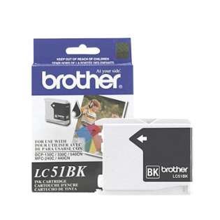 Brother LC51HYBK original ink cartridge, high capacity yield, black