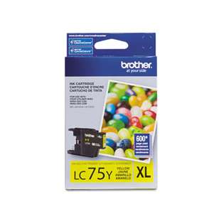 Brother LC75Y original ink cartridge, high capacity yield, yellow