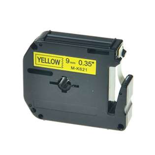 Compatible label tape for Brother M-K621 - black on yellow