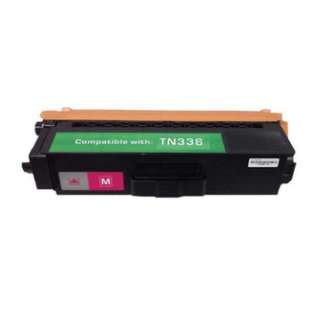 Compatible Brother TN336M toner cartridge, 3500 pages, high capacity yield, magenta