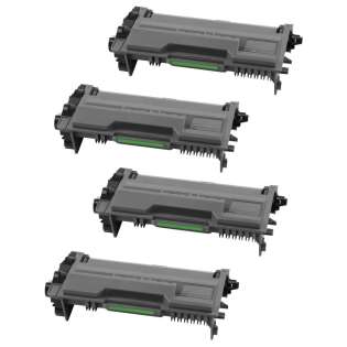 Compatible Brother TN820 (3,000 each yield) toner cartridges - black - (pack of 4)
