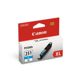 Canon CLI-251C XL Genuine Original (OEM) ink cartridge, high capacity yield, cyan, 300 pages