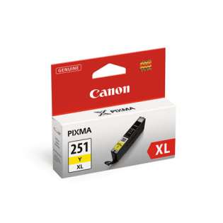 Canon CLI-251Y XL Genuine Original (OEM) ink cartridge, high capacity yield, yellow, 300 pages