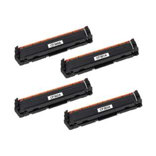 Compatible HP CF500A / CF501A / CF503A / CF502A (202A) toner cartridges - Pack of 4
