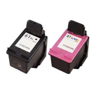 Remanufactured HP 61XL ink cartridges (pack of 2)