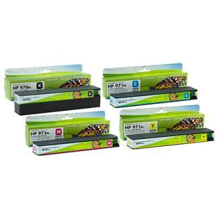 Premium HP 970XL, 971XL ink cartridges, USA made, high capacity yield (pack of 4)